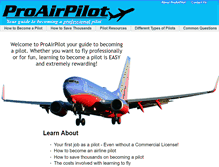 Tablet Screenshot of proairpilot.com